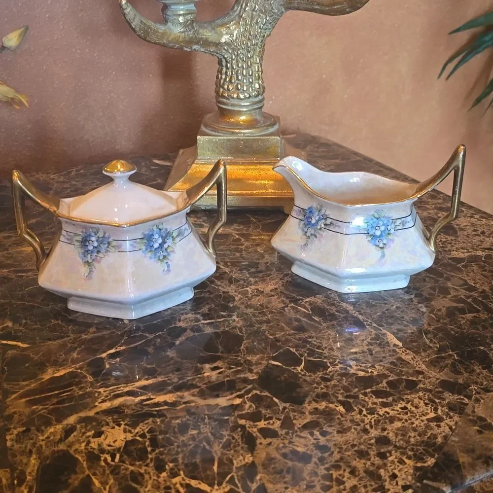Elegant Floral Cream and Gold Cookware Set